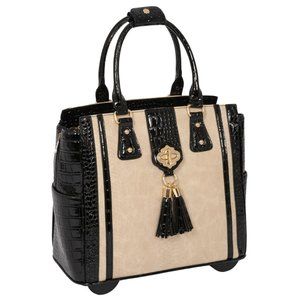 JKM and Company MONTECITO Python Rolling Laptop Bag Briefcase Tote or Travel Bag